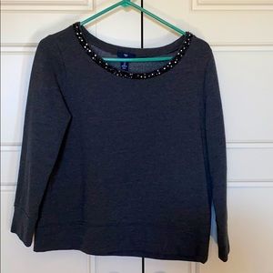 Gray beaded sweatshirt